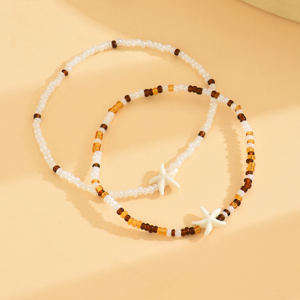 2pc Women's Summer Bohemian Seed Bead Bracelet Set